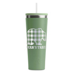 Lumberjack Plaid RTIC Everyday Tumbler with Straw - 28oz - Light Green - Double-Sided (Personalized)