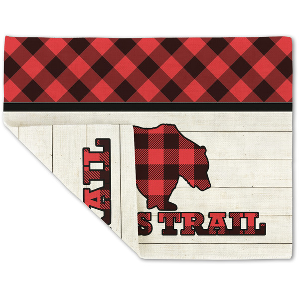 Custom Lumberjack Plaid Double-Sided Linen Placemat - Single w/ Name or Text