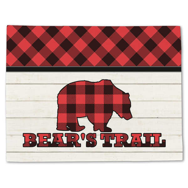 Custom Lumberjack Plaid Single-Sided Linen Placemat - Single w/ Name or Text