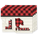 Lumberjack Plaid Double-Sided Linen Placemat - Set of 4 w/ Name or Text