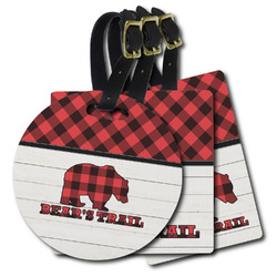 Lumberjack Plaid Plastic Luggage Tag (Personalized)