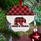 Lumberjack Plaid Metal Paw Ornament - Lifestyle