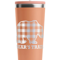 Lumberjack Plaid RTIC Everyday Tumbler with Straw - 28oz - Peach - Single-Sided (Personalized)