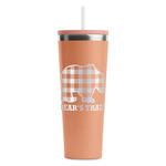 Lumberjack Plaid RTIC Everyday Tumbler with Straw - 28oz - Peach - Double-Sided (Personalized)