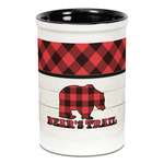 Lumberjack Plaid Ceramic Pencil Holders - Black