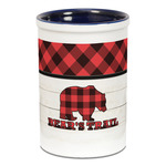 Lumberjack Plaid Ceramic Pencil Holders - Blue