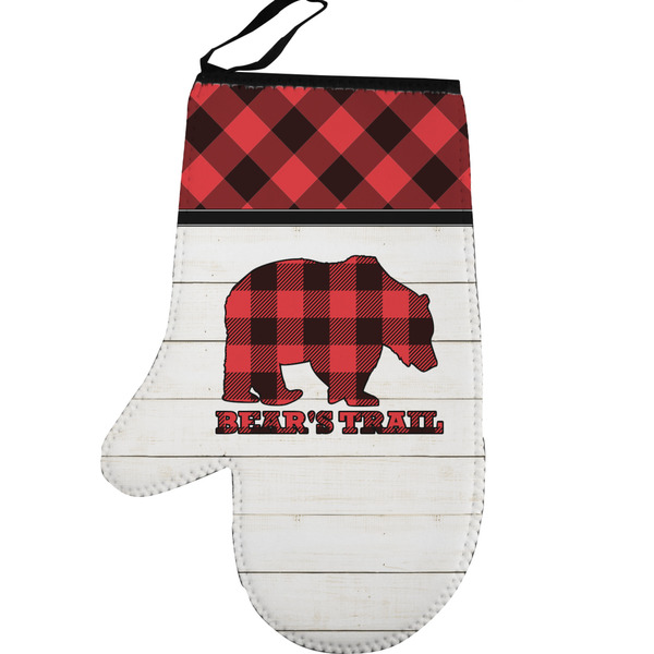 Custom Lumberjack Plaid Left Oven Mitt (Personalized)