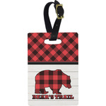 Lumberjack Plaid Plastic Luggage Tag - Rectangular w/ Name or Text