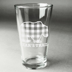 Lumberjack Plaid Pint Glass - Engraved (Single) (Personalized)