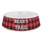 Lumberjack Plaid Plastic Dog Bowl - Large (Personalized)