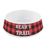 Lumberjack Plaid Plastic Dog Bowl - Small (Personalized)