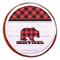 Lumberjack Plaid Printed Icing Circle - Large - On Cookie