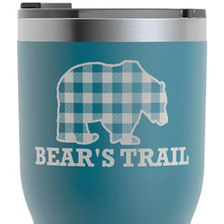 Lumberjack Plaid RTIC Tumbler - Dark Teal - Laser Engraved - Double-Sided (Personalized)