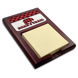 Lumberjack Plaid Red Mahogany Sticky Note Holder (Personalized)