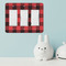 Lumberjack Plaid Rocker Light Switch Covers - Triple - IN CONTEXT