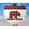 Lumberjack Plaid Round Beach Towel - In Use