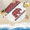 Lumberjack Plaid Round Beach Towel Lifestyle