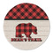 Lumberjack Plaid Round Linen Placemats - FRONT (Double Sided)