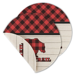 Lumberjack Plaid Round Linen Placemat - Double Sided (Personalized)