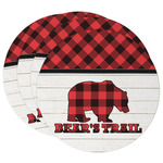 Lumberjack Plaid Round Paper Coasters w/ Name or Text