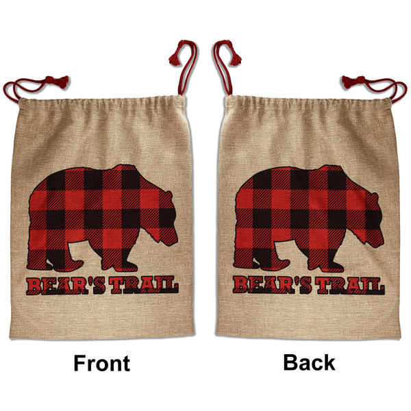 Custom Lumberjack Plaid Santa Sack - Front & Back (Personalized)