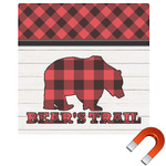 Lumberjack Plaid Square Car Magnet - 6" (Personalized)