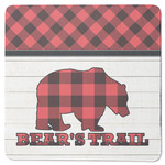 Lumberjack Plaid Square Rubber Backed Coaster (Personalized)