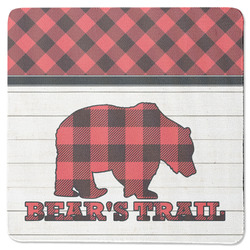 Lumberjack Plaid Square Rubber Backed Coaster (Personalized)