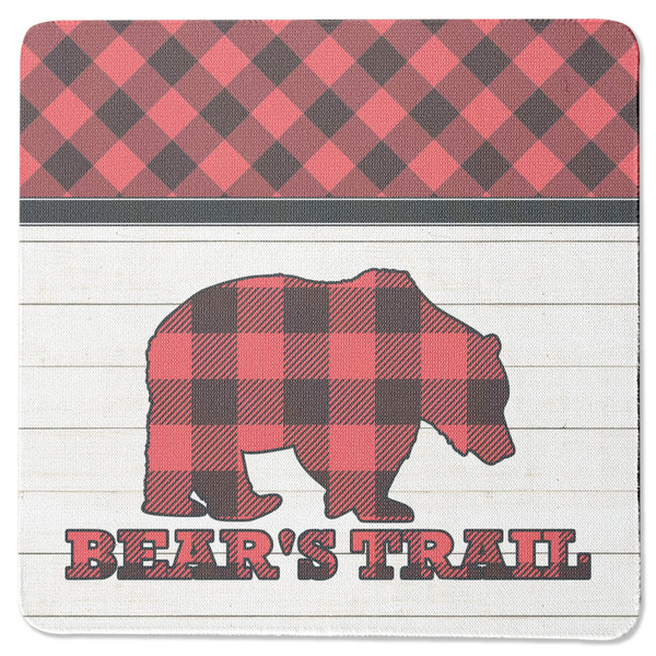 Custom Lumberjack Plaid Square Rubber Backed Coaster (Personalized)