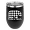 Lumberjack Plaid Stainless Wine Tumblers - Black - Double Sided - Front