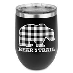 Lumberjack Plaid Stemless Stainless Steel Wine Tumbler (Personalized)