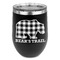 Lumberjack Plaid Stainless Wine Tumblers - Black - Single Sided - Front