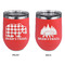 Lumberjack Plaid Stainless Wine Tumblers - Coral - Double Sided - Approval