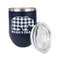 Lumberjack Plaid Stainless Wine Tumblers - Navy - Single Sided - Alt View