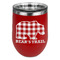 Lumberjack Plaid Stainless Wine Tumblers - Red - Double Sided - Front