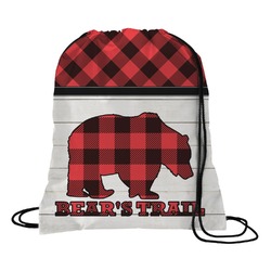 Lumberjack Plaid Drawstring Backpack - Medium (Personalized)