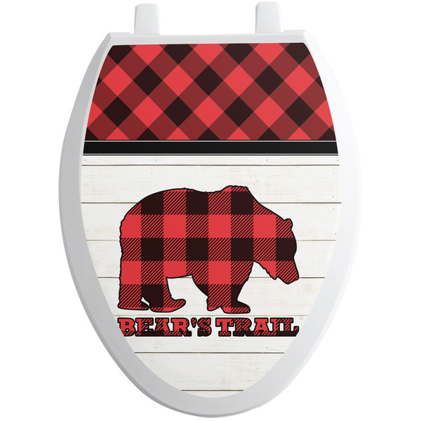 Custom Lumberjack Plaid Toilet Seat Decal - Elongated (Personalized)