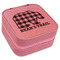 Lumberjack Plaid Travel Jewelry Boxes - Leather - Pink - Angled View