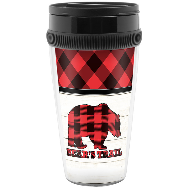 Custom Lumberjack Plaid Acrylic Travel Mug without Handle (Personalized)