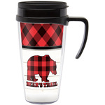 Lumberjack Plaid Acrylic Travel Mug with Handle (Personalized)