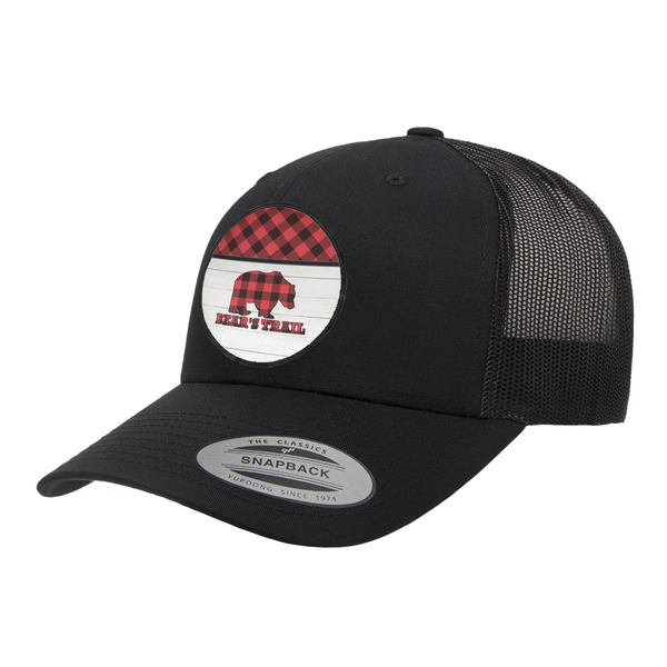 Custom Lumberjack Plaid Trucker Hat - Black (Personalized)