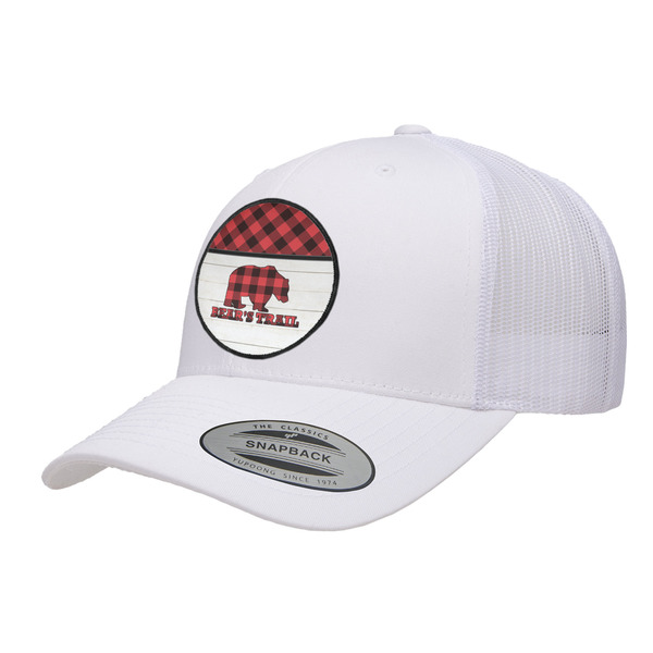 Custom Lumberjack Plaid Trucker Hat - White (Personalized)