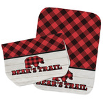 Lumberjack Plaid Burp Cloths - Fleece - Set of 2 w/ Name or Text