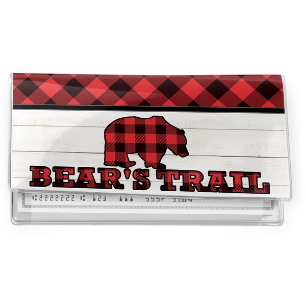 Custom Lumberjack Plaid Vinyl Checkbook Cover (Personalized)