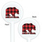 Lumberjack Plaid White Plastic 5.5" Stir Stick - Double Sided - Round - Front & Back