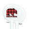 Lumberjack Plaid White Plastic 5.5" Stir Stick - Single Sided - Round - Front & Back