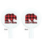 Lumberjack Plaid White Plastic 7" Stir Stick - Double Sided - Round - Front & Back