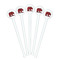 Lumberjack Plaid White Plastic 7" Stir Stick - Round - Fan View