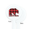 Lumberjack Plaid White Plastic 7" Stir Stick - Single Sided - Round - Front & Back