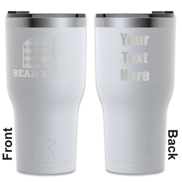 Custom Lumberjack Plaid RTIC Tumbler - White - Engraved Front & Back (Personalized)